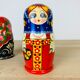 2 Russian dolls Matryoshka painted wood