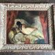 Odalisque with red curtain, oil on wood, circa 1950.