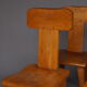 Brutalist elm wood dining chairs 1970s