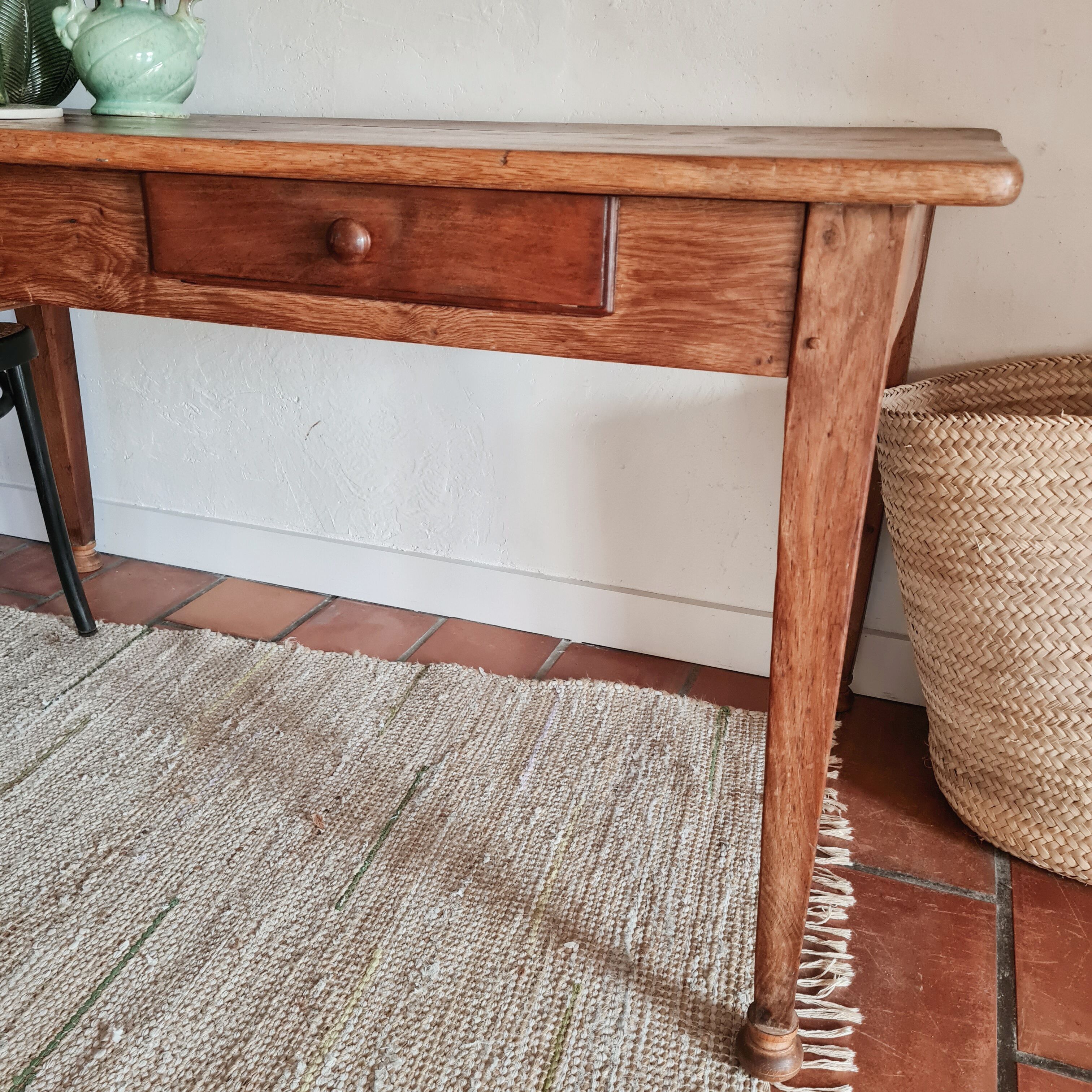 Old farmhouse table 2 drawers