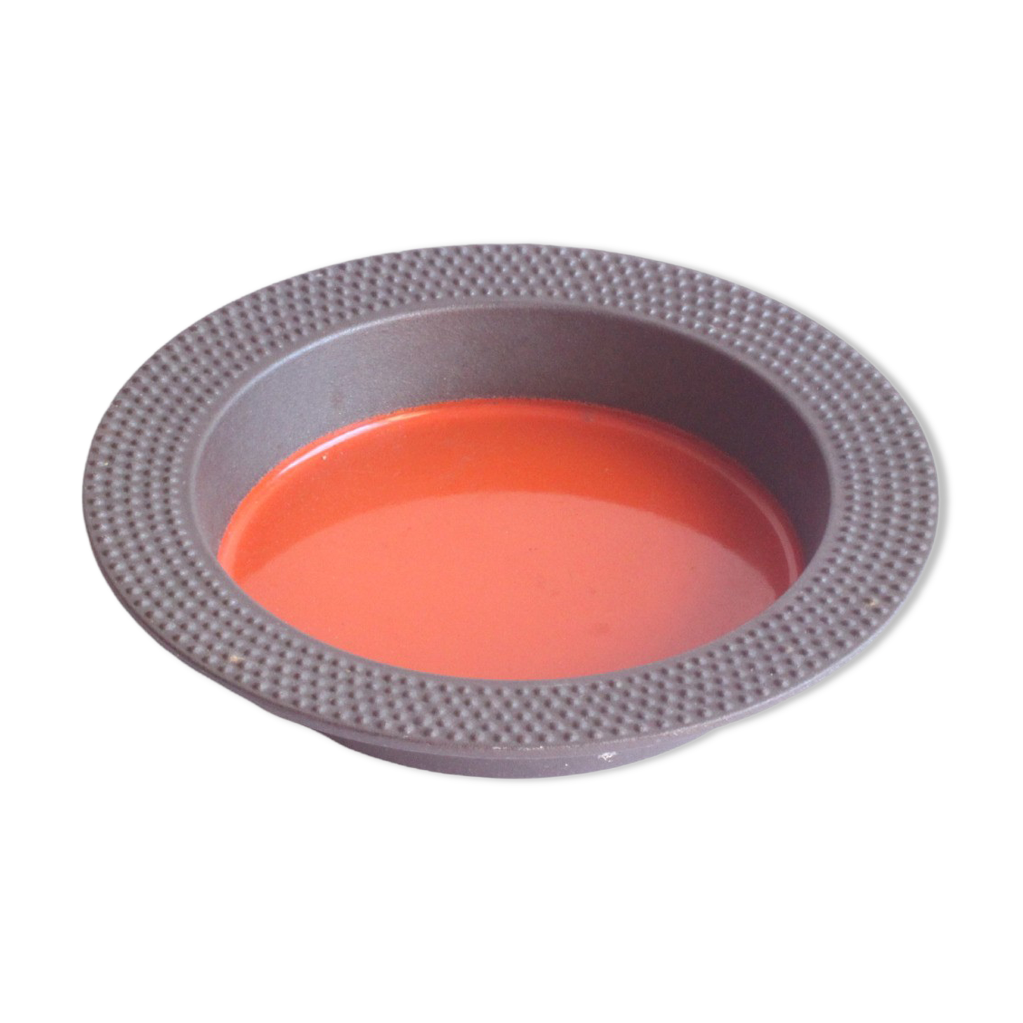 Red castiron enamelled vide poche bowl by Laurids Lonborg, Denmark 1960s