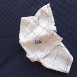 Set of 8 napkins, in white cotton, MONOGRAM DP.