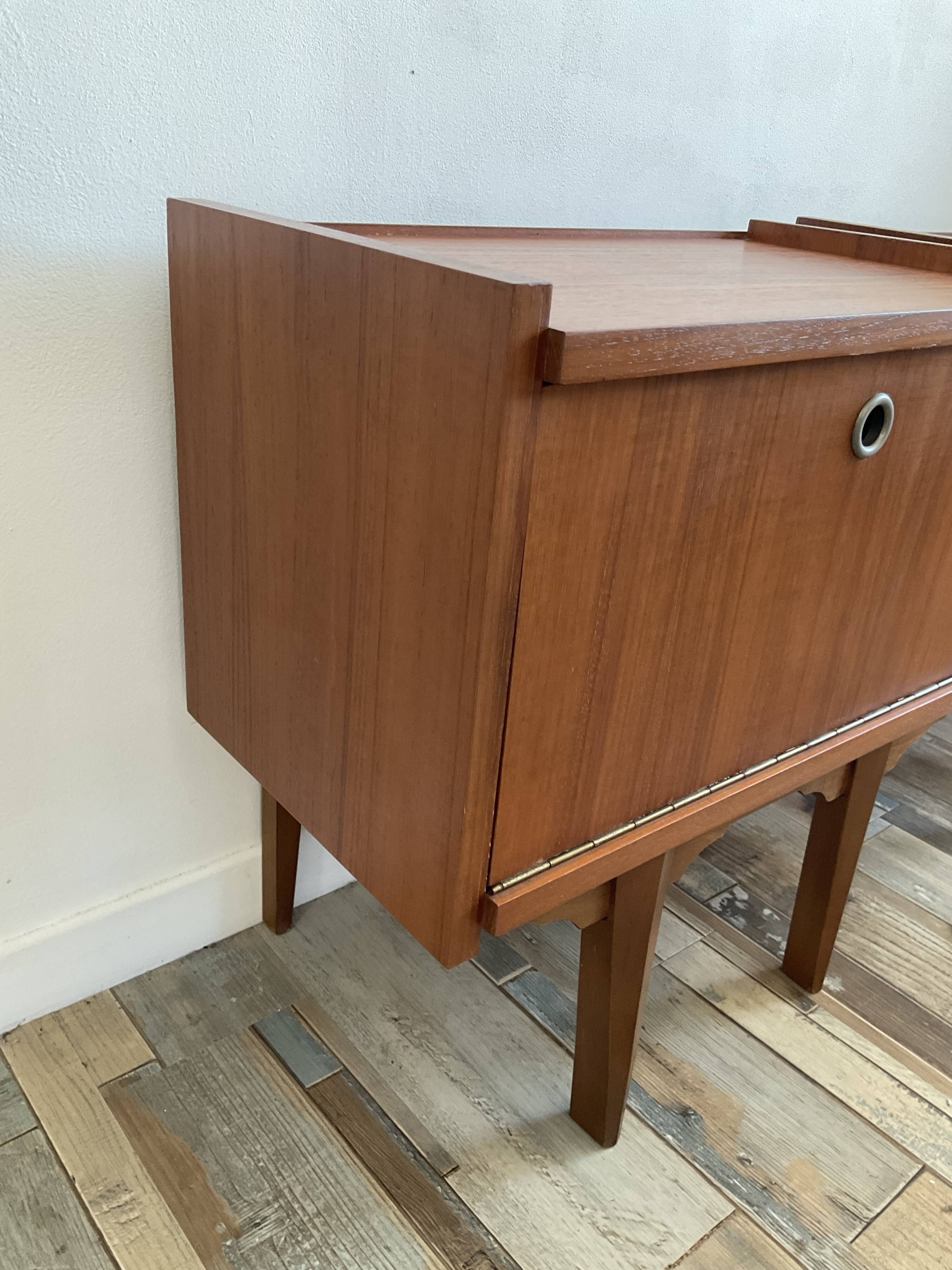 Pair of Scandinavian teak bedside tables in 60s