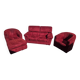 Ensemble un canapé deux fauteuils rouge et un pouf très bon état