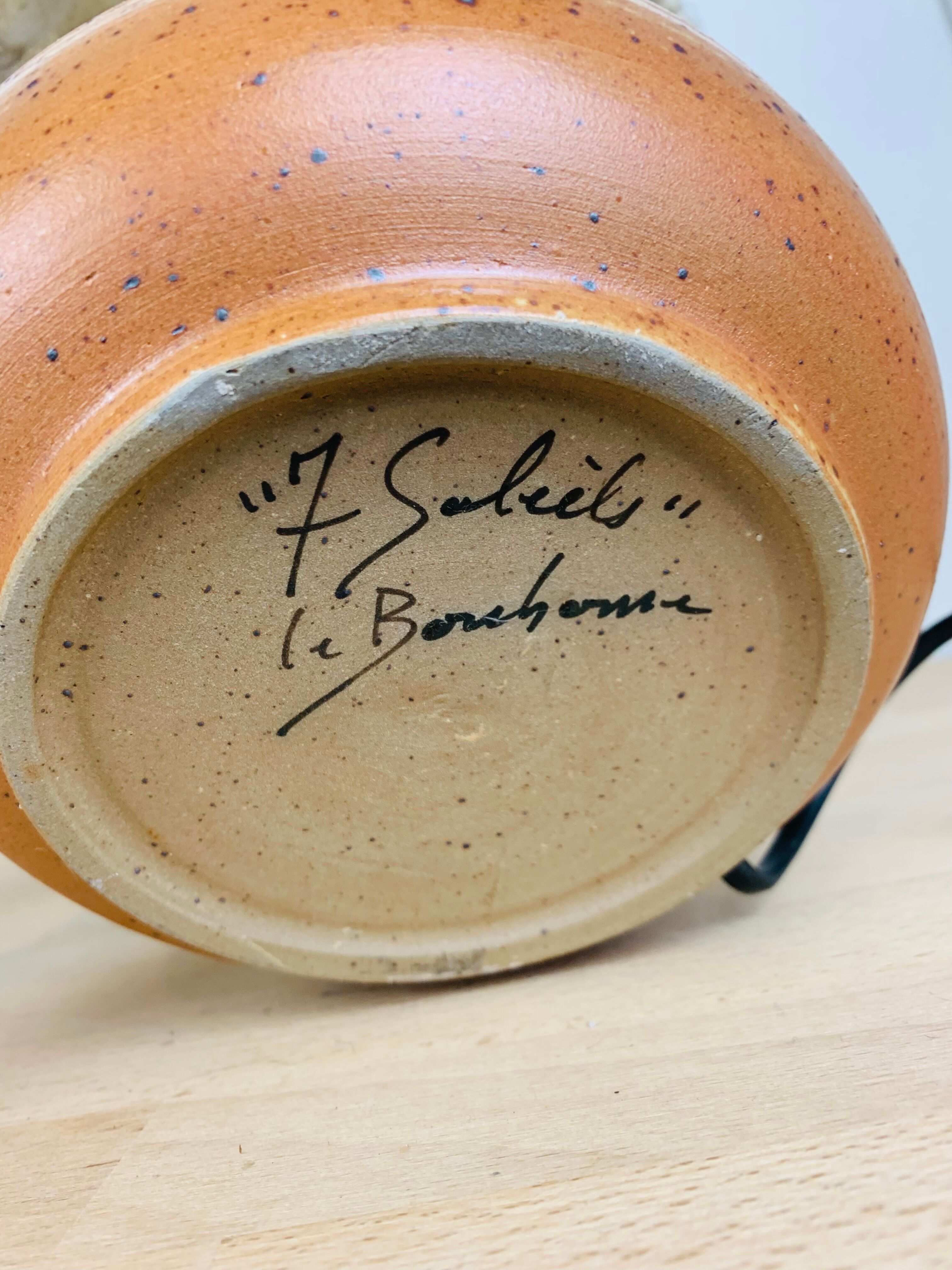 Paire de lampes grès abat jour laine atelier 7 soleils de Bernadette Ver Eecke Scherrer