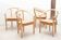 Set of 4 Scandinavian straw chairs