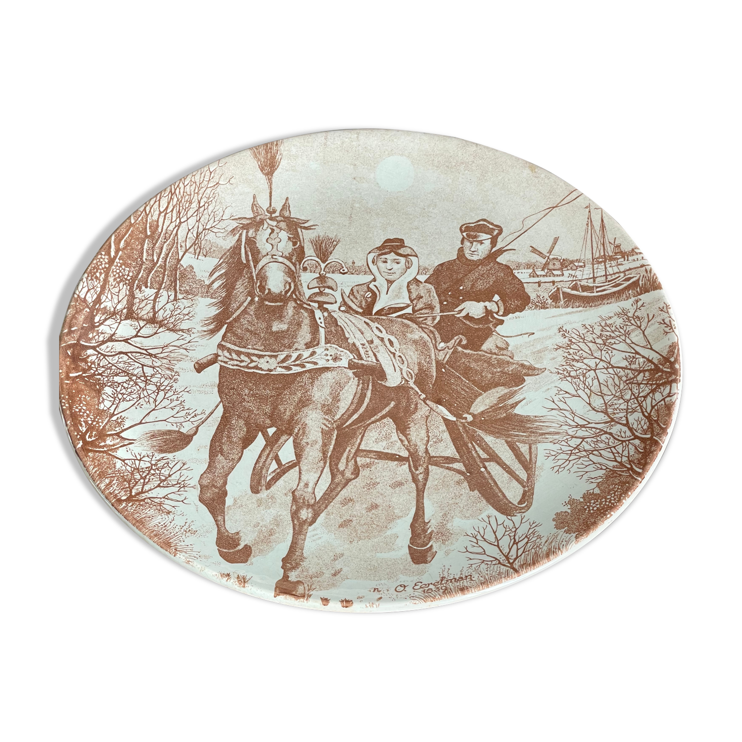 Former delft's grand plat signed o. eerelman 1839 made in holland