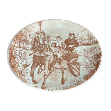 Former delft's grand plat signed o. eerelman 1839 made in holland