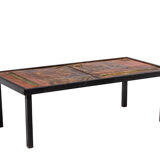Robert and Jean Cloutier lava and metal coffee table, 1950s