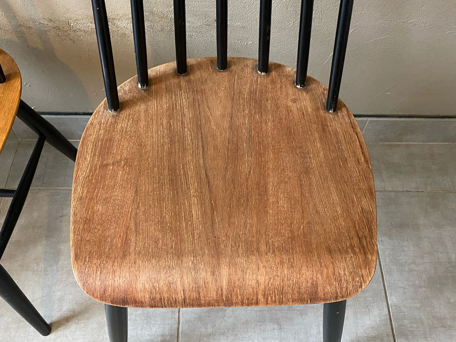 3 vintage Fanett chairs, Tapiovaara model, Stol Kamnik edition