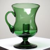 Large vintage green blown glass lantern, 1960s-70s.