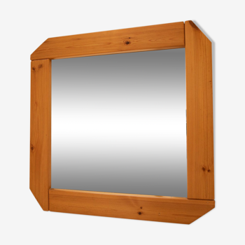 Square wooden mirror