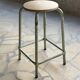 Vintage metal and beech school stool - restored