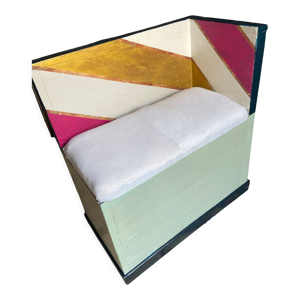 Banquette d'angle coffre en bois