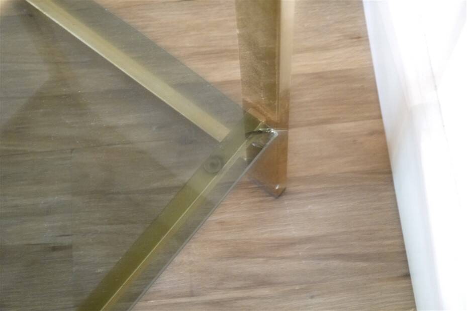 Italian glass and gold metal shelf from Artelano 1970