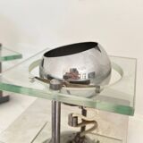 Set of 2 vintage chrome Space Age eyeball wall lights - 70s