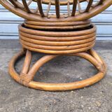60s Swivel Rattan Armchair