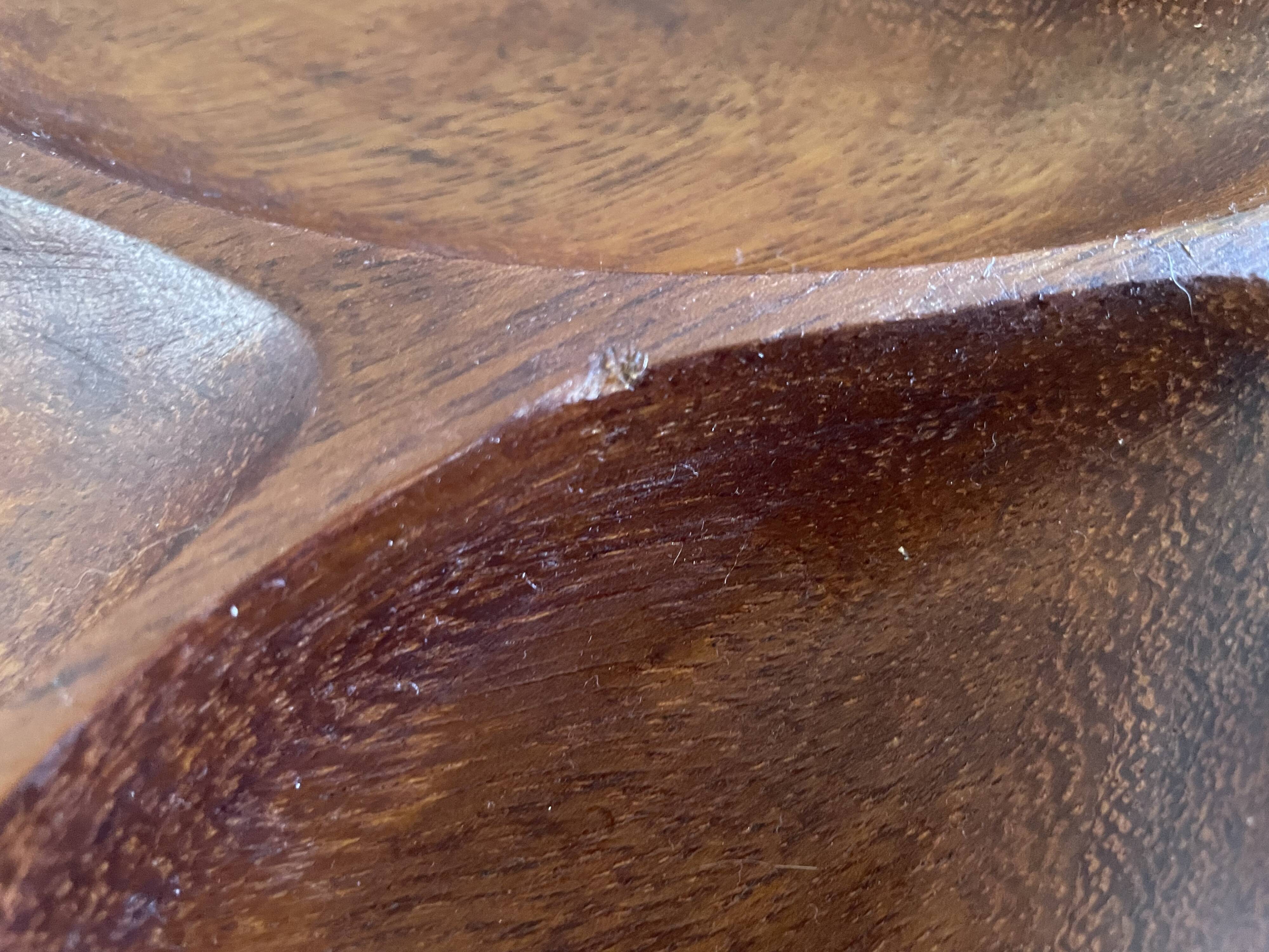 Wooden appetizer dish with compartments