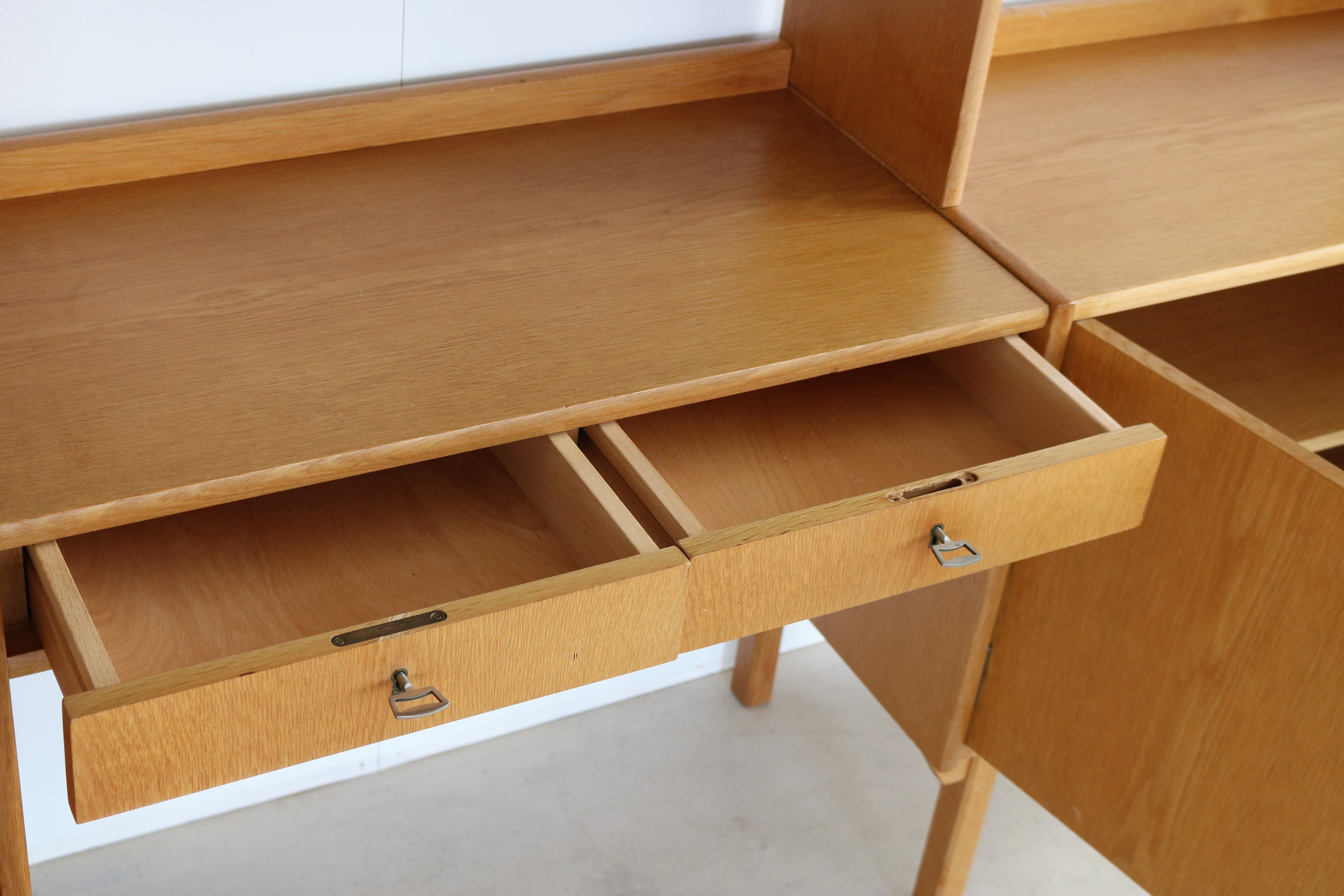Vintage oak standing wall unit