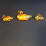 Trio of small ceramic ducks