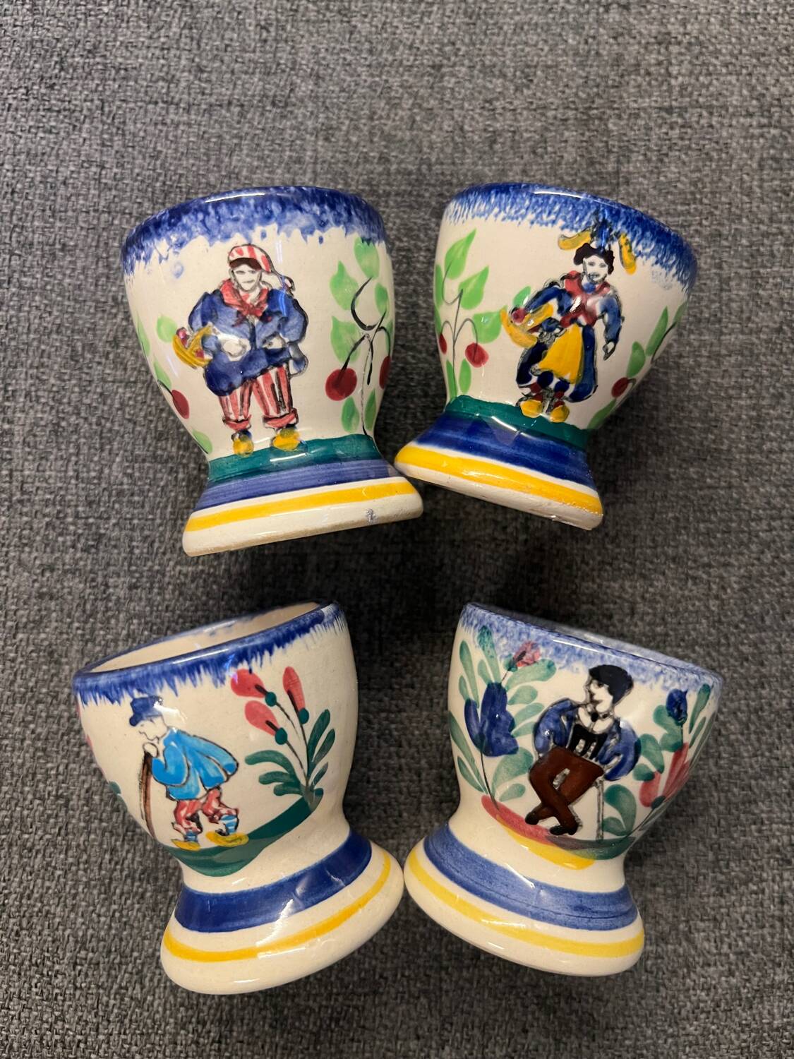 Set of 4 Henriot egg cups