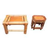 Lot de deux porte -plante  en bambou