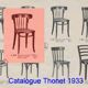 Série de 4 chaises Thonet Art déco bistrot blondes 1930