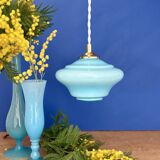 Vintage blue opaline suspension globe