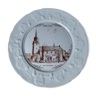 Porcelain plate decoration grace uzel yves ducourtioux old vintage