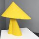 Large yellow table lamp, aluminium and iron, unique piece, custom-made, France, 1950s