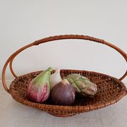 flat woven wicker basket