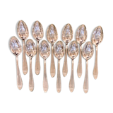 Series of 12 Art Deco table spoons in silver metal