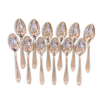 Series of 12 Art Deco table spoons in silver metal