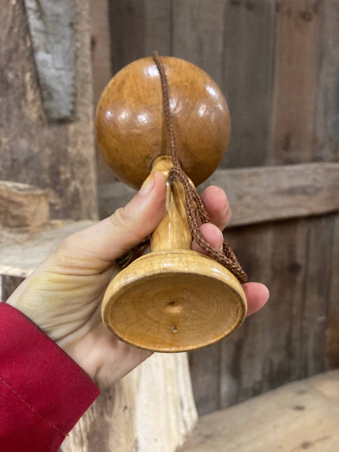 Old wooden bilboquet