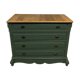 Commode ancien en chêne vert olive