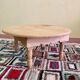 Round cedar wood table