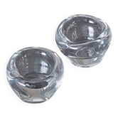 Pair of Dartington crystal candlesticks