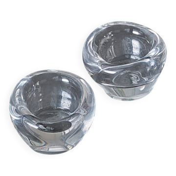 Paire de bougeoirs en cristal Dartington