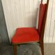 Suite de 6 chaises vintages scandinaves rouges