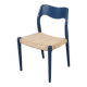 Chaise en teck bleue, design danois, années 1960, designer : Niels Otto Møller
