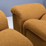 Exceptional Set of Two Bouclé 'Onda' Lounge Chairs by MetalArte, 1970s