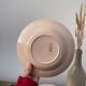 8 hollow plates Digoin Sarreguemines powder pink old