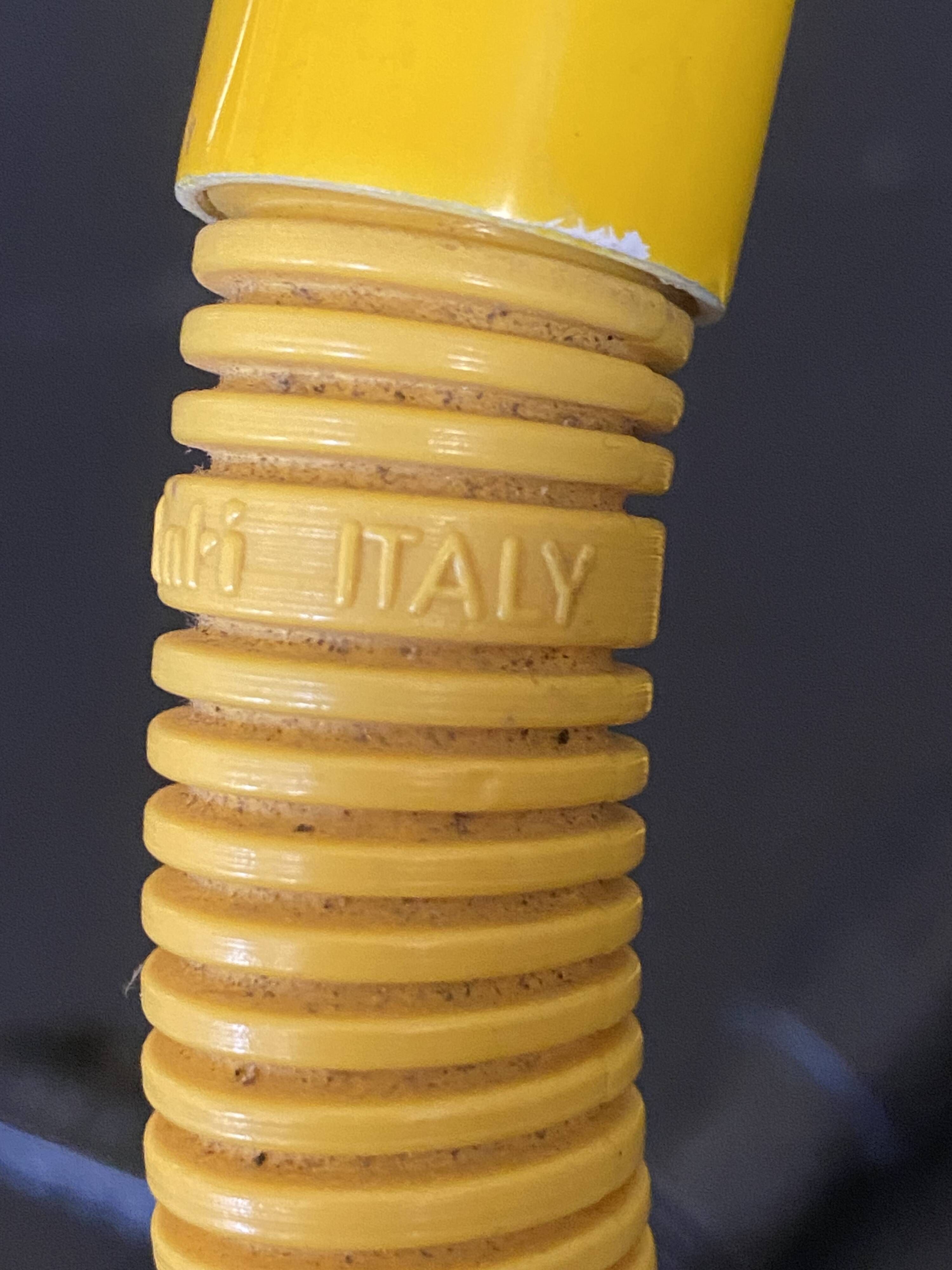 Yellow Hebi lamp by Isao Hosoe for Valenti, vintage pop yellow from the 1970s.