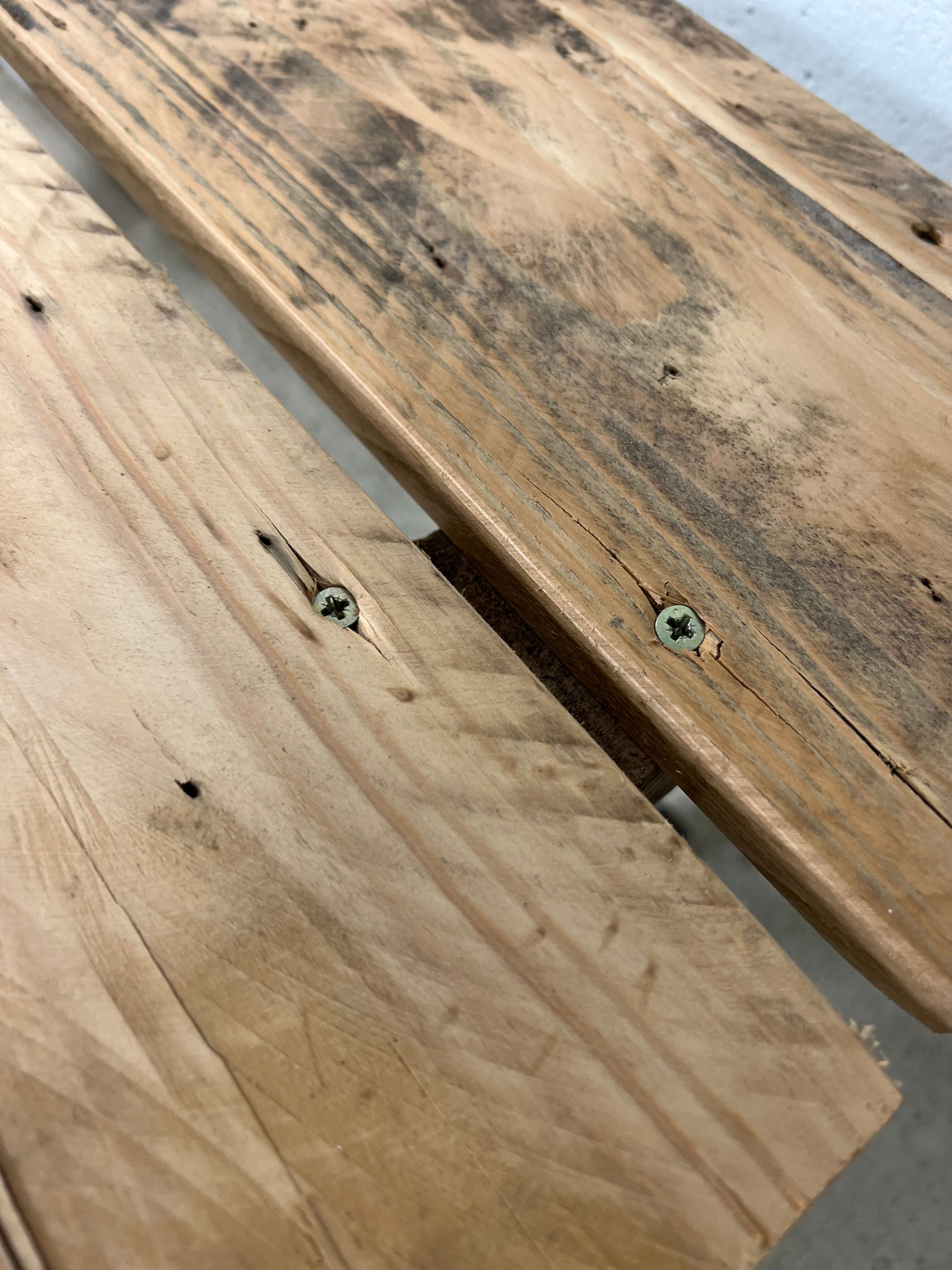 Bench with rustic base