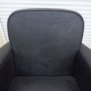 Fauteuil club en cuir noir gris - Très bon état