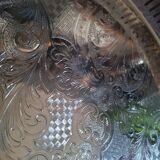 Silver-plated metal platter Christophle Fleuron France
