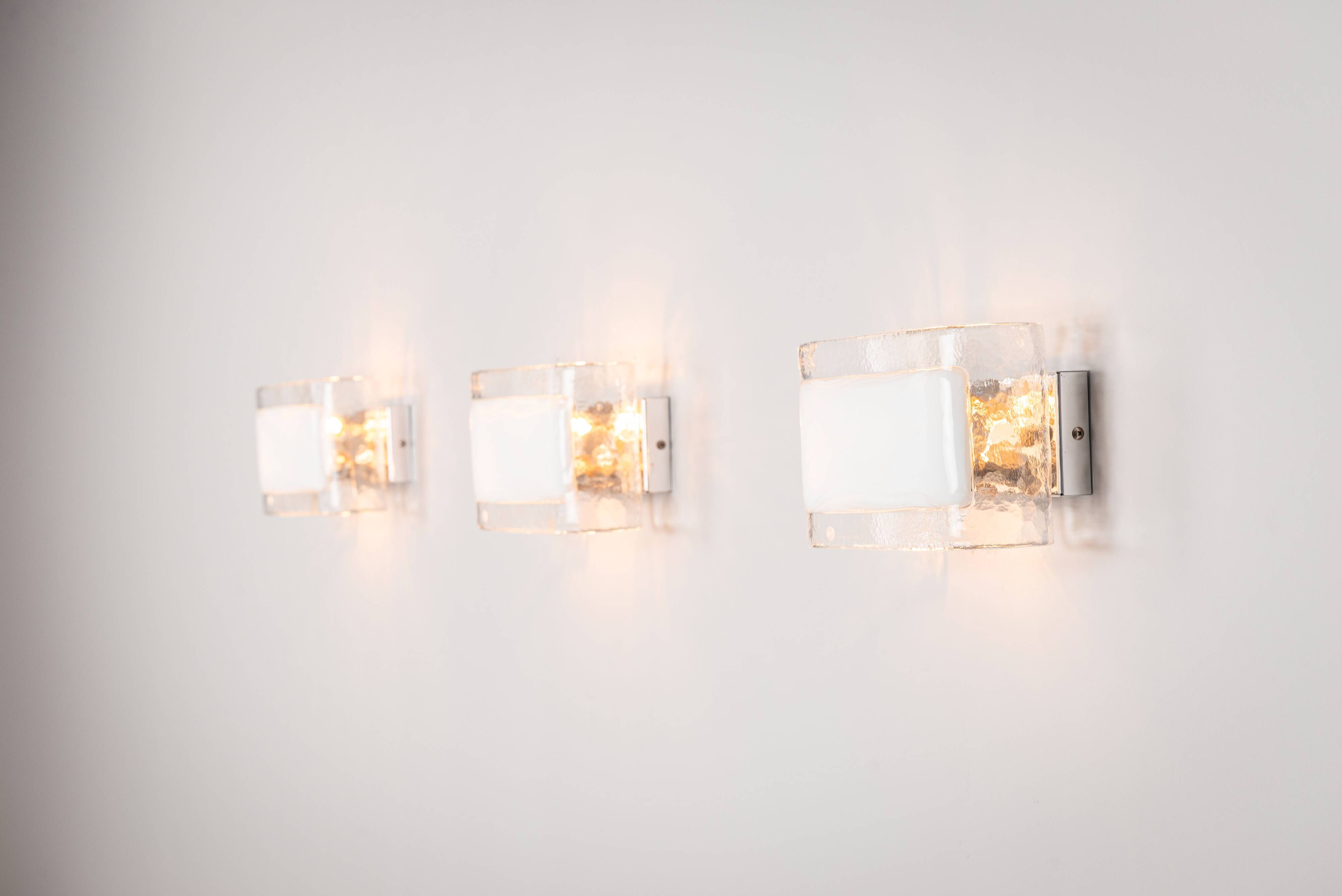 Set of three La Murrina wall lamps in Murano glass