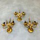 3 wall lamps ear of wheat golden foliage