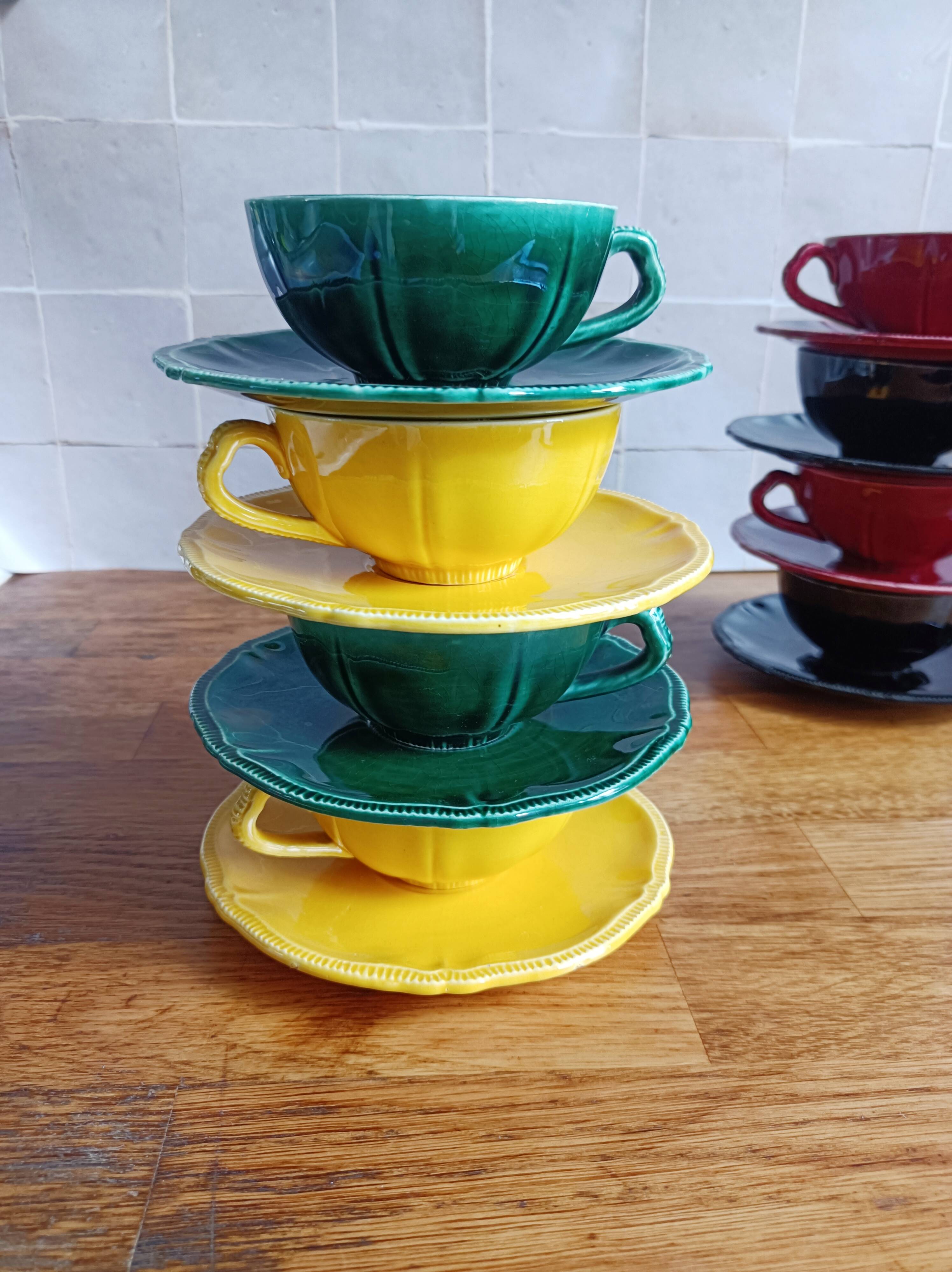 Lot de 8 tasses à café Longchamp multicolore