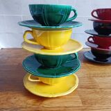 Set of 8 Longchamp multi-colored coffee cups